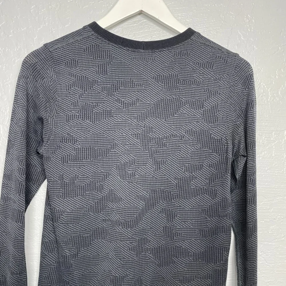 Lululemon Women 6 Swiftly Breathe Long Sleeve Vented Camo Asphalt Gray Black - Picture 7 of 9